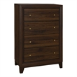 Pemberly Row 4-drawer Chest of Drawers with Gold Knobs in Walnut