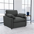 Pemberly Row Upholstery Fabric Power Recliner Chair in Dark Gray