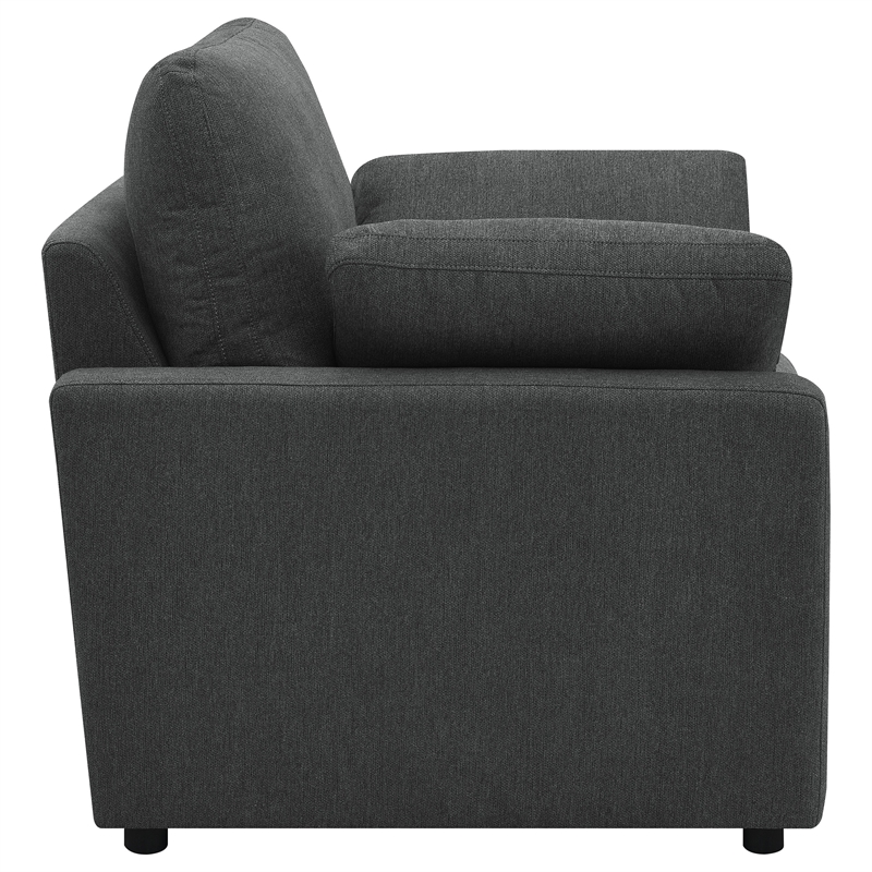 Pemberly Row Upholstery Fabric Power Recliner Chair in Dark Gray