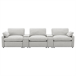 Pemberly Row 5-piece Fabric Power Reclining Home Theater Seating in Gray