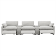 Pemberly Row 5-piece Fabric Power Reclining Home Theater Seating in Gray