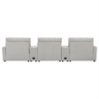 Pemberly Row 5-piece Fabric Power Reclining Home Theater Seating in Gray