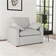 Pemberly Row Upholstery Fabric Wall-Hugging Power Recliner Chair in Gray