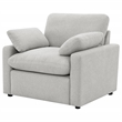 Pemberly Row Upholstery Fabric Wall-Hugging Power Recliner Chair in Gray