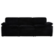 Pemberly Row Modular Upholstery Fabric Corduroy Power Sofa in Black