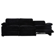 Pemberly Row Modular Upholstery Fabric Corduroy Power Sofa in Black