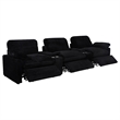 Pemberly Row 5-Piece Fabric Power Reclining Home Theater Seating in Black