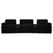 Pemberly Row 5-Piece Fabric Power Reclining Home Theater Seating in Black