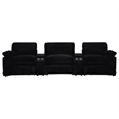 Pemberly Row 5-Piece Fabric Power Reclining Home Theater Seating in Black