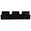 Pemberly Row 5-Piece Fabric Power Reclining Home Theater Seating in Black