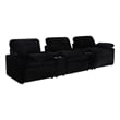 Pemberly Row 5-Piece Fabric Power Reclining Home Theater Seating in Black