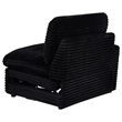 Pemberly Row Modular Upholstery Fabric Corduroy Power Loveseat in Black