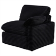 Pemberly Row Modular Upholstery Fabric Corduroy Power Loveseat in Black