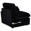 Pemberly Row Modular Upholstery Fabric Corduroy Power Loveseat in Black