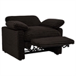 Pemberly Row Upholstery Fabric Corduroy Power Recliner Chair in Brown