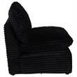Pemberly Row Modular Upholstery Fabric Corduroy Armless Chair in Black