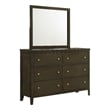 Pemberly Row 6-drawer Rubberwood Dresser and Mirror Set in Dark Cocoa