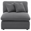 Pemberly Row Upholstered Fabric Armless Chair with Wood Frame in Charcoal