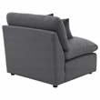 Pemberly Row Upholstered Fabric Armless Chair with Wood Frame in Charcoal