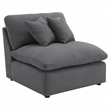 Pemberly Row Upholstered Fabric Armless Chair with Wood Frame in Charcoal