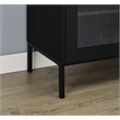 Pemberly Row 2-Door Arched Fluted Glass Accent Cabinet in Black