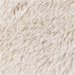 Pemberly Row Faux Fur Upholstered Chair with Solid Wood Arms in Latte