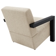 Pemberly Row Boucle Upholstered Accent Arm Chair with Wood Arms in Latte