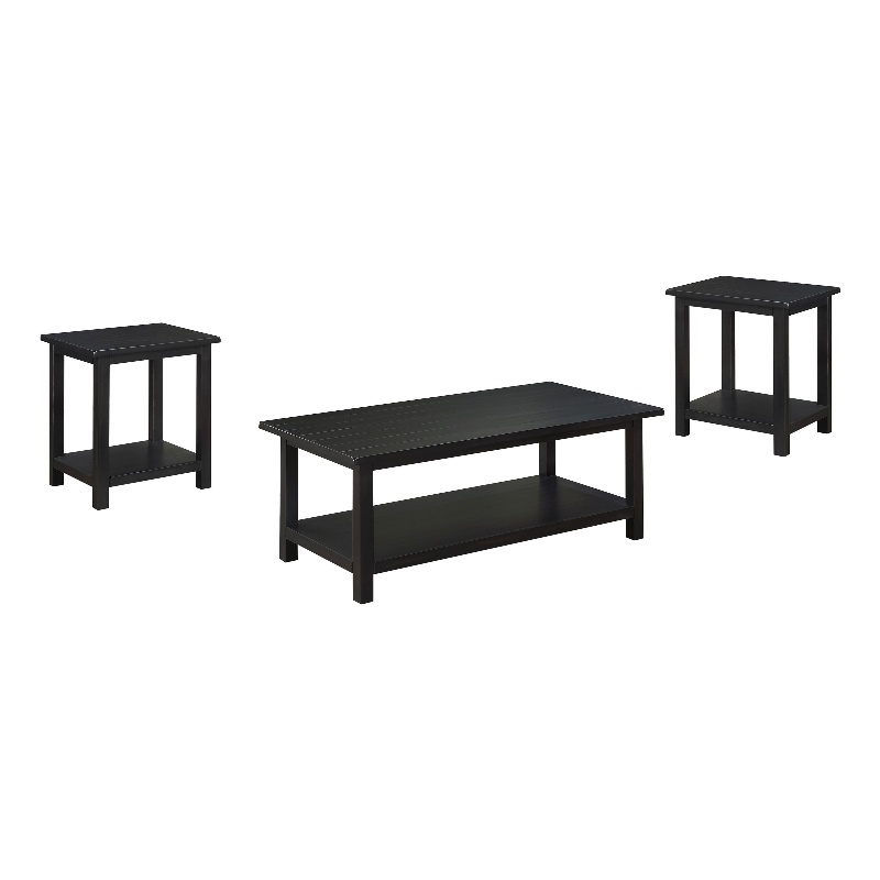 Pemberly Row 3-Piece Coffee and End Table Set in Distressed Java