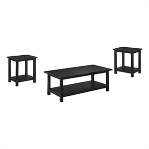 Pemberly Row 3-Piece Coffee and End Table Set in Distressed Java