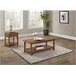Pemberly Row 2-Piece Coffee and 1-Drawer End Table Set in Distressed Brown