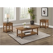 Pemberly Row 3-Piece Coffee and 1-Drawer End Table Set in Distressed Brown