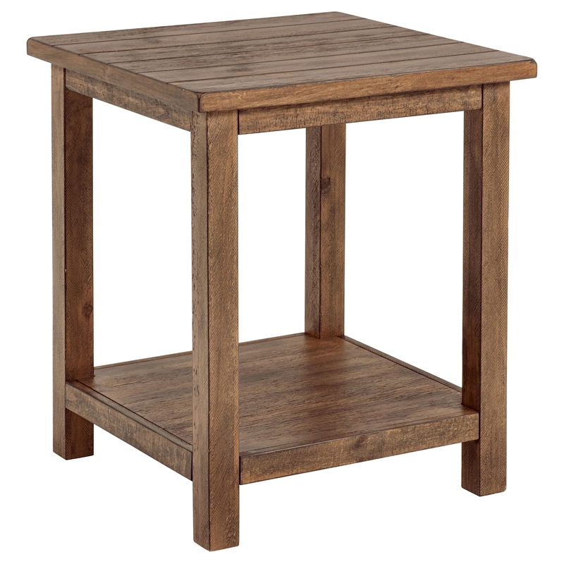 Pemberly Row 3-piece Coffee and End Table Set in Distressed Brown