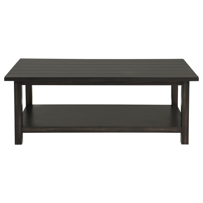 Pemberly Row 3-piece Coffee and 1-drawer End Table Set in Java