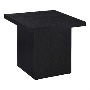 Pemberly Row Square Engineered Laminate End Side Table in Black