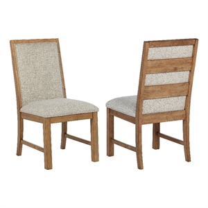 Pemberly Row 2-piece Upholstered Side Chair Set in Natural Brown