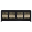 Pemberly Row 79-inch 4-door Engineered Wood TV Stand Media Console in Black