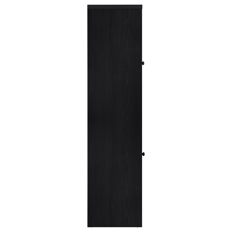 Pemberly Row 67-inch 2-door Engineered Wood Media Tower Cabinet in Black