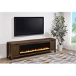 Pemberly Row 79-inch Engineered Wood TV Stand Fireplace in Dark Pine