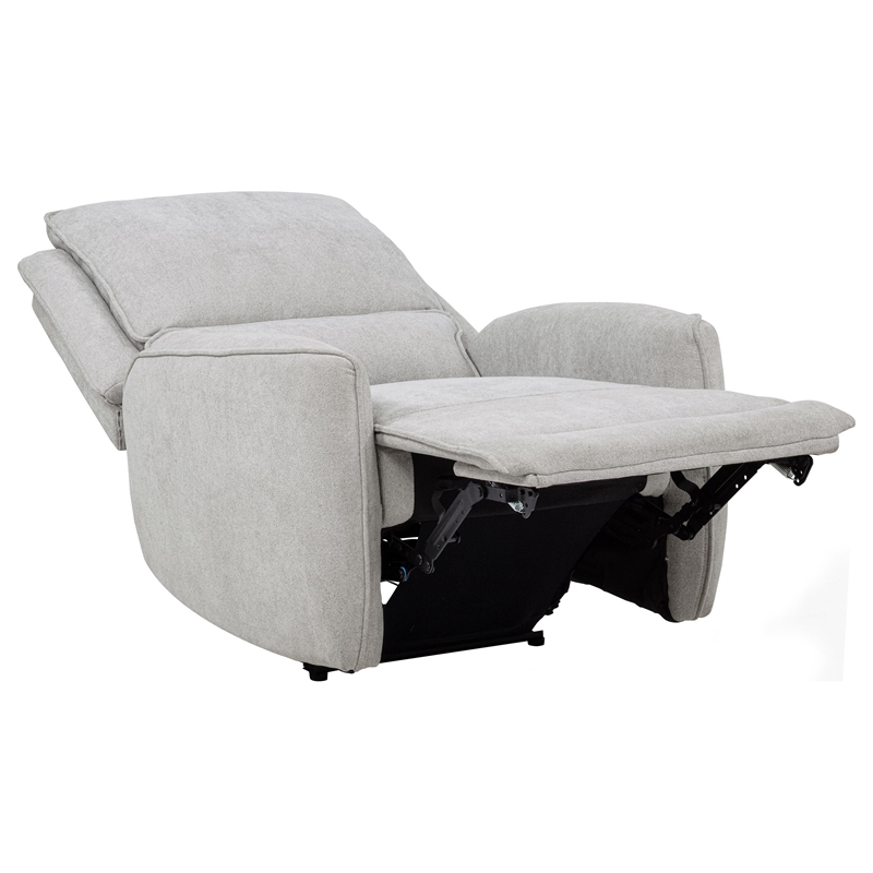 Pemberly Row Chenille Fabric Upholstered Power Recliner in Dove Gray