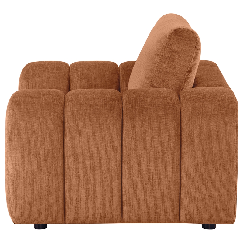 Pemberly Row Chenille Upholstered Accent Chair in Burnt Orange