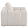 Pemberly Row Chenille Upholstered Wide Arm Accent Chair in Ivory