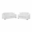 Pemberly Row 2-Piece Upholstered Sloped Arm Sofa and Loveseat Set in White