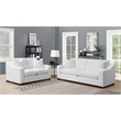 Pemberly Row 2-Piece Upholstered Sloped Arm Sofa and Loveseat Set in White