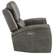 Pemberly Row Faux Leather Triple Power Swivel Glider Recliner in Charcoal