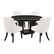 Pemberly Row 5-Piece Round Wood Dining Set in Cream/Burnished Black