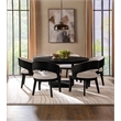 Pemberly Row 7-Piece Round Wood Dining Set in Burnished Black/Cream
