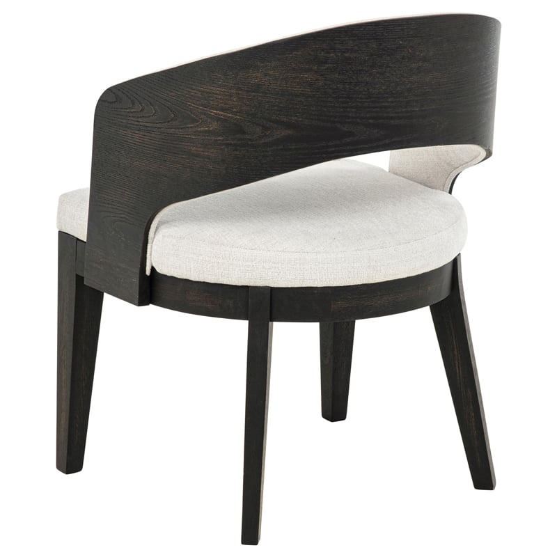 Pemberly Row 7-Piece Round Wood Dining Set in Burnished Black/Cream