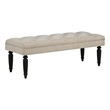 Pemberly Row 52-inch Fabric Entryway Accent Bench in Latte Brown