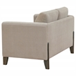 Pemberly Row Upholstered Fabric Panel Arm Loveseat in Taupe Brown