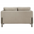 Pemberly Row Upholstered Fabric Panel Arm Loveseat in Taupe Brown